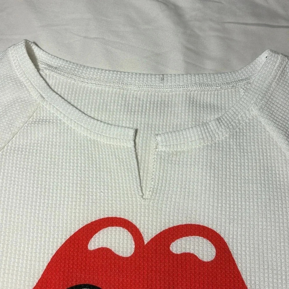 Rolling Stones White Waffle Long Sleeve size M - Picture 5 of 9